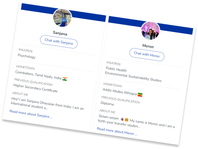 screenshot of UK Unibuddy page