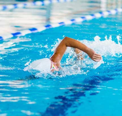swimmer in large pool